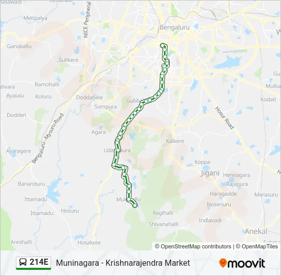 214E Bus Line Map