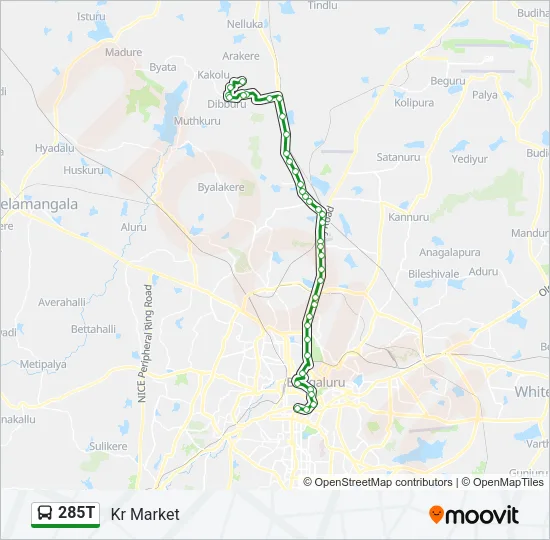 285T Bus Line Map