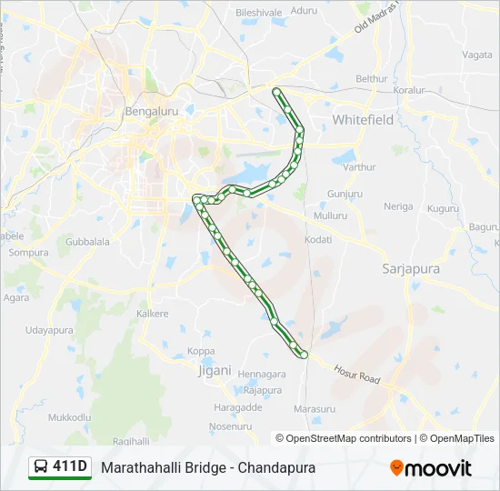 411D Bus Line Map