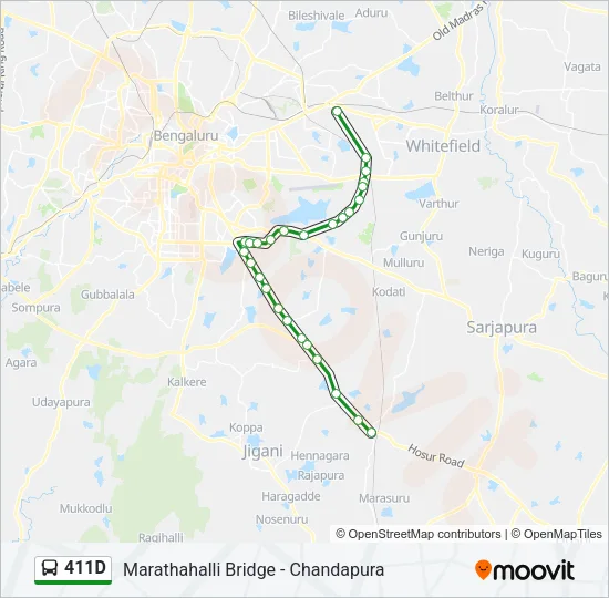 411D Bus Line Map