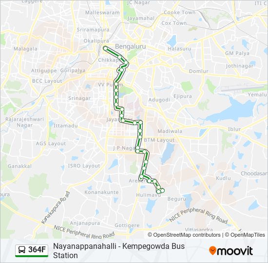 364F bus Line Map