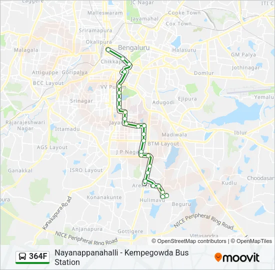 364F Bus Line Map