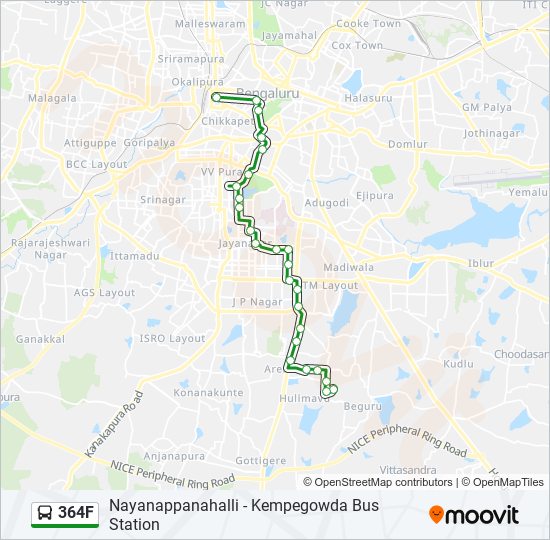 364F bus Line Map