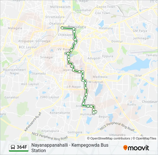 364F Bus Line Map