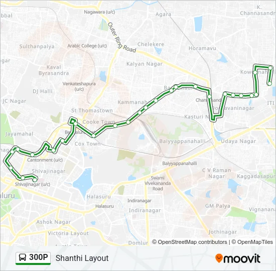 300P Bus Line Map