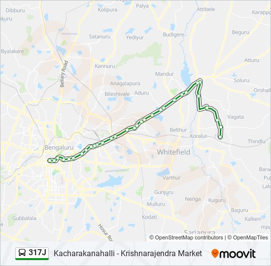 317J bus Line Map