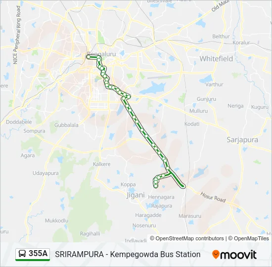 355A Bus Line Map