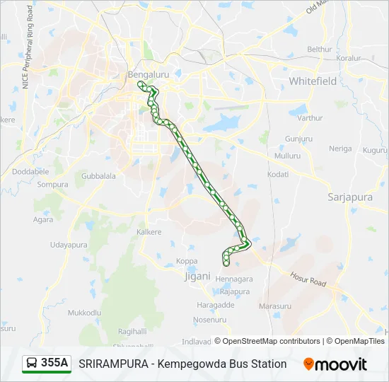 355A Bus Line Map