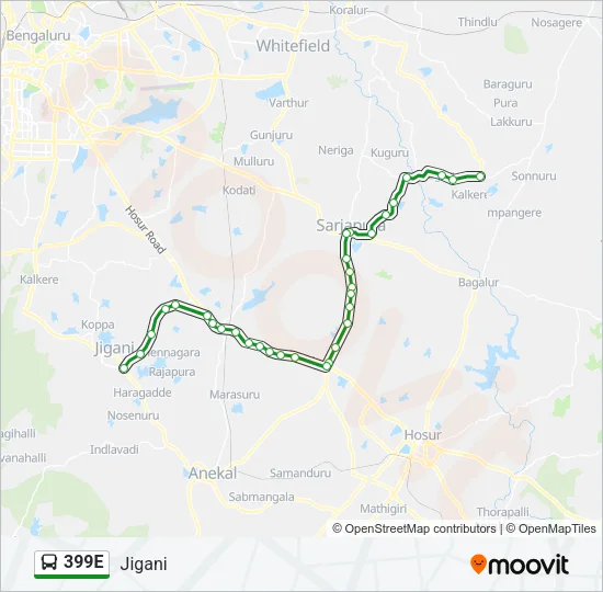 399E Bus Line Map