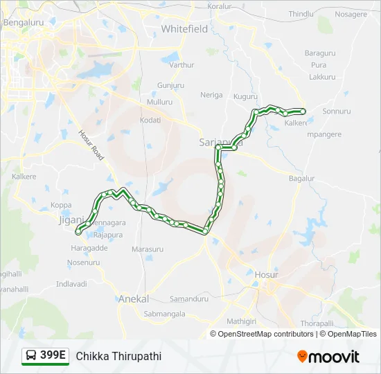 399E Bus Line Map