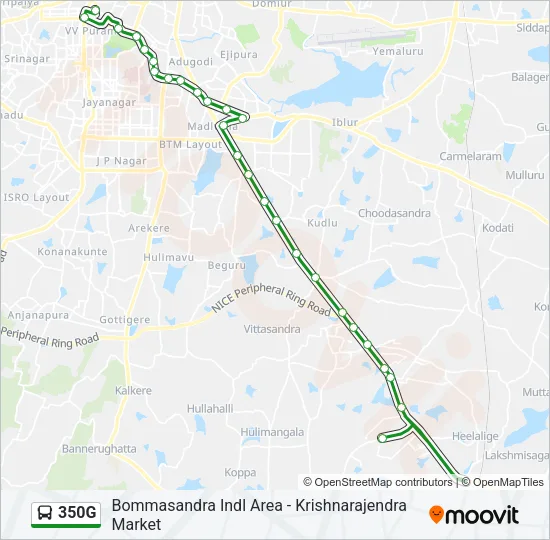 350G Bus Line Map