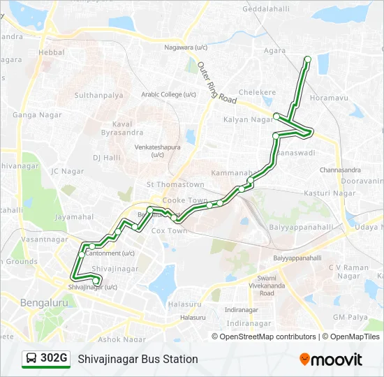 302G Bus Line Map