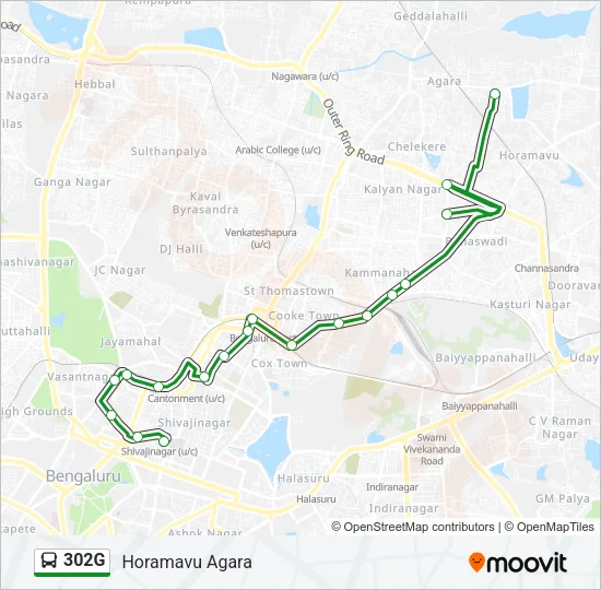 302G Bus Line Map