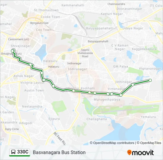 330C Bus Line Map