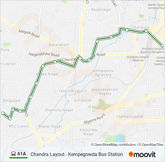 61A bus Line Map