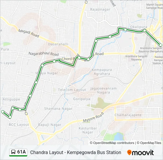 61A Bus Line Map