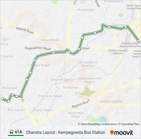 61A bus Line Map