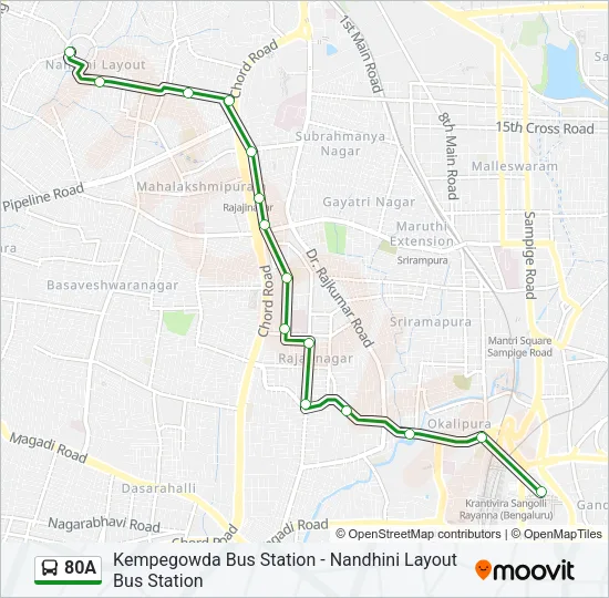 80A Bus Line Map