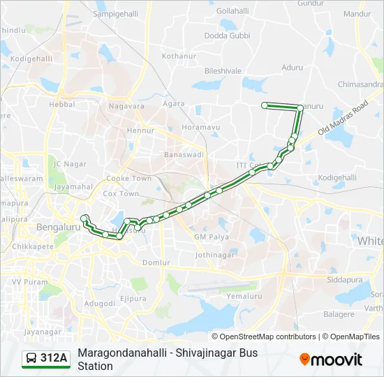 312A Bus Line Map