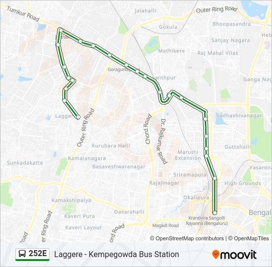 252E Bus Line Map