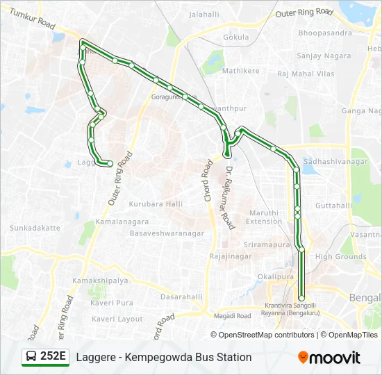 252E Bus Line Map