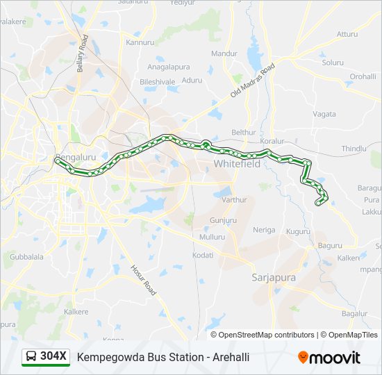 304X bus Line Map