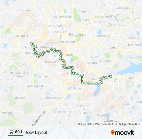 60J Bus Line Map
