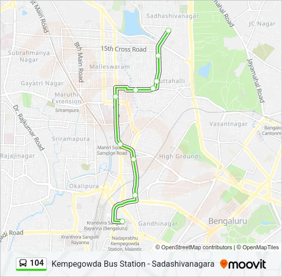 104 Bus Line Map