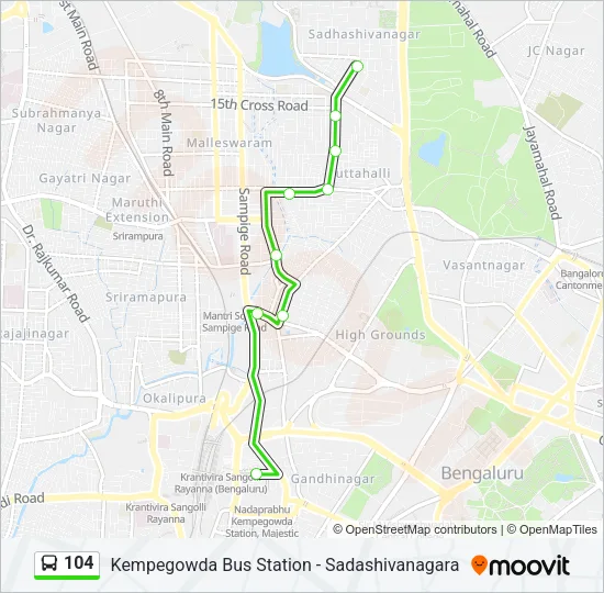 104 Bus Line Map