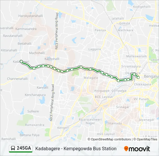 245GA Bus Line Map
