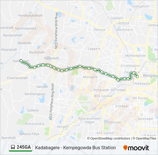 245GA Bus Line Map
