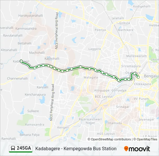 245GA Bus Line Map