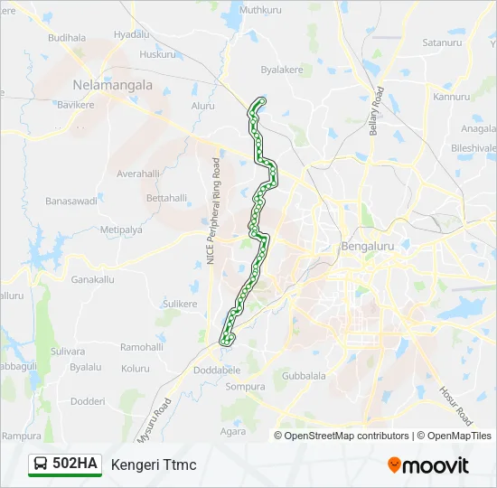 502HA Bus Line Map