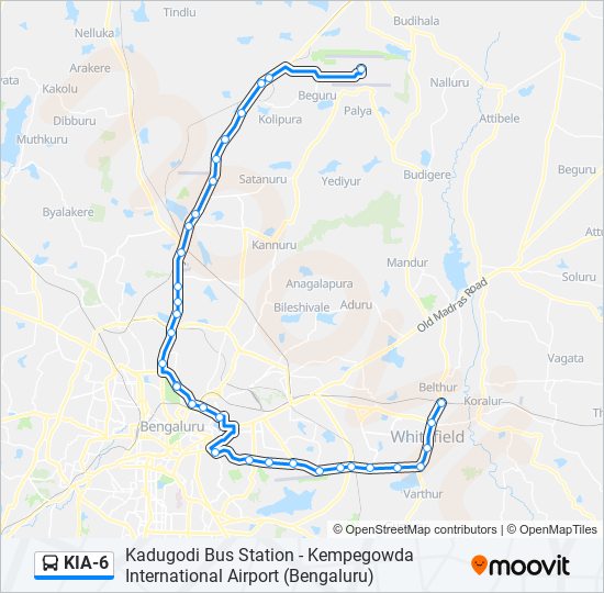 kia6 Route Schedules, Stops & Maps Kadugodi Bus Station (Updated)