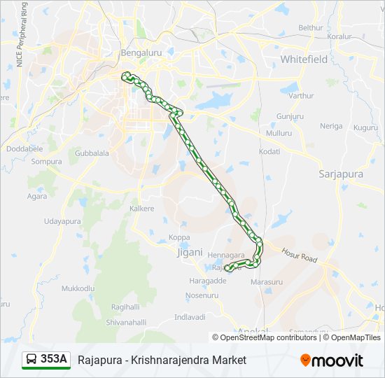 353A bus Line Map