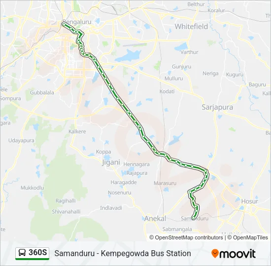 360S Bus Line Map