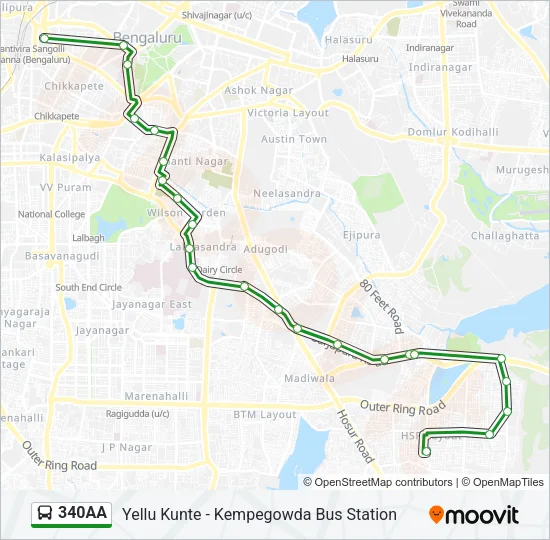 340AA Bus Line Map