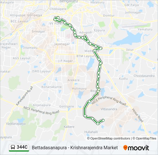 344C bus Line Map