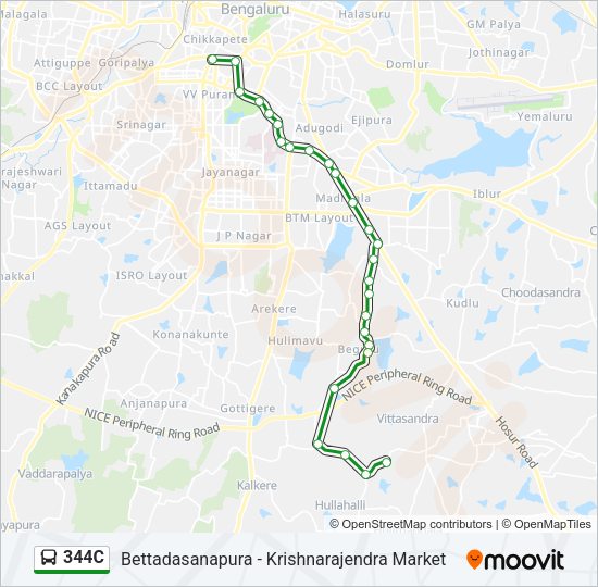 344C Bus Line Map