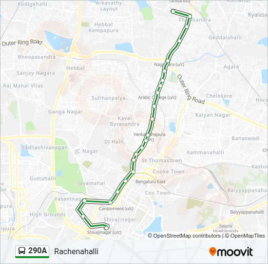290A Bus Line Map