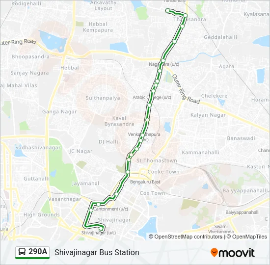 290A Bus Line Map