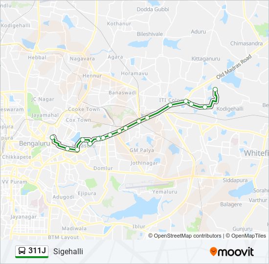 311J bus Line Map