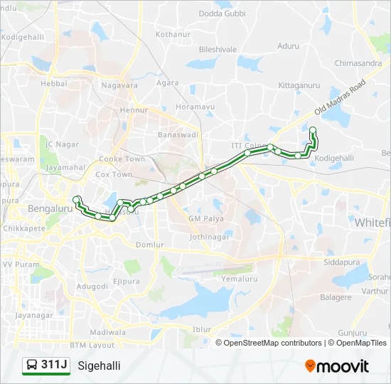 311J Bus Line Map