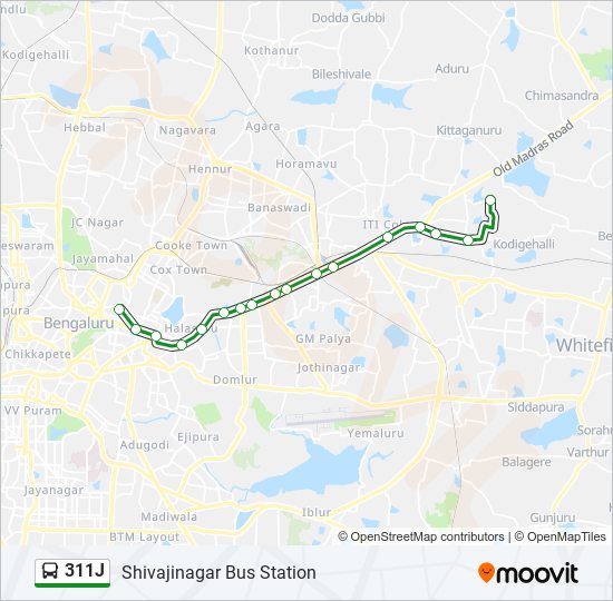 311J bus Line Map