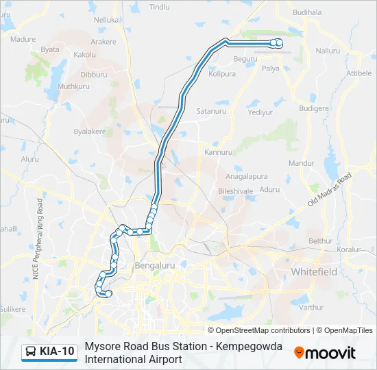KIA-10 Bus Line Map