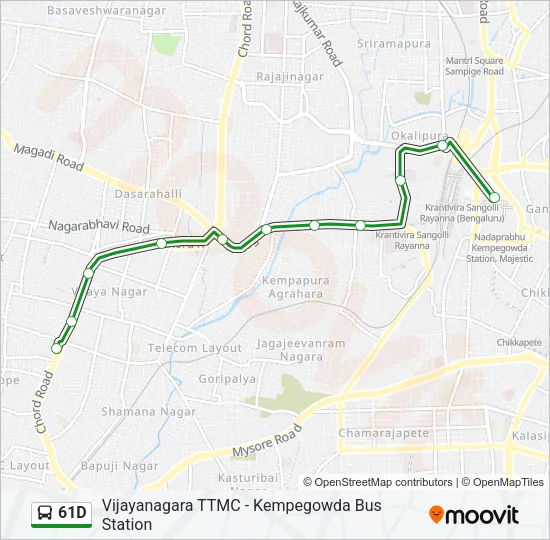61D Bus Line Map
