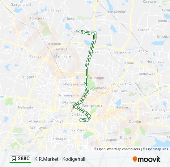 288C Bus Line Map