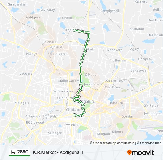 288C bus Line Map