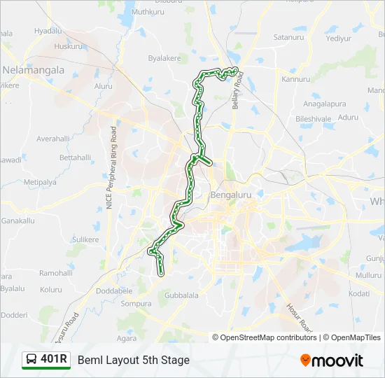 401R Bus Line Map