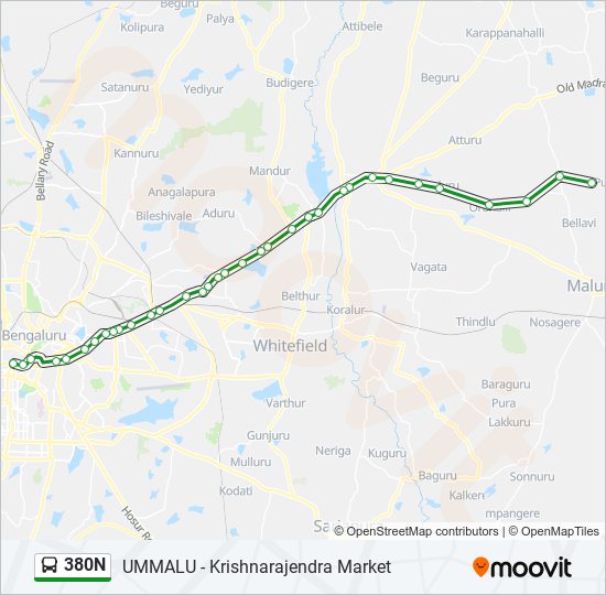 380N bus Line Map